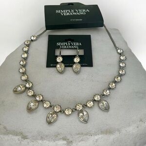 Simply Vera Vera Wang Silver and Crystal Necklace Set